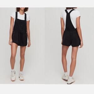 Aritzia Wilfred Free Women's Beatriz Black Overall Shorts Romper Festival- Small